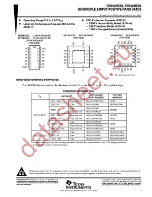 SN74AHC00NSRE4 datasheet  